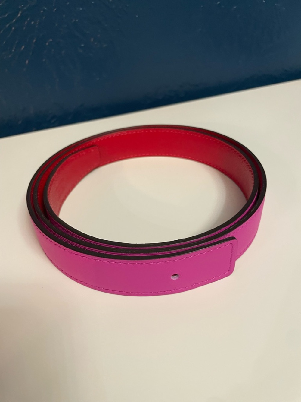 Hermes Red/plum duel sided Leather Belt